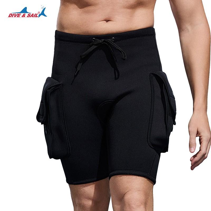 Mens 3mm Neoprene Dive Shorts With Large Pockets Scuba Diving Snorkeling Surfing Sailing Warm Water Sports