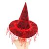 New! Halloween Costume Witch Hats Steeple Top Spider Web Pattern Mesh Wizard Makeup Props Cosplay Prom