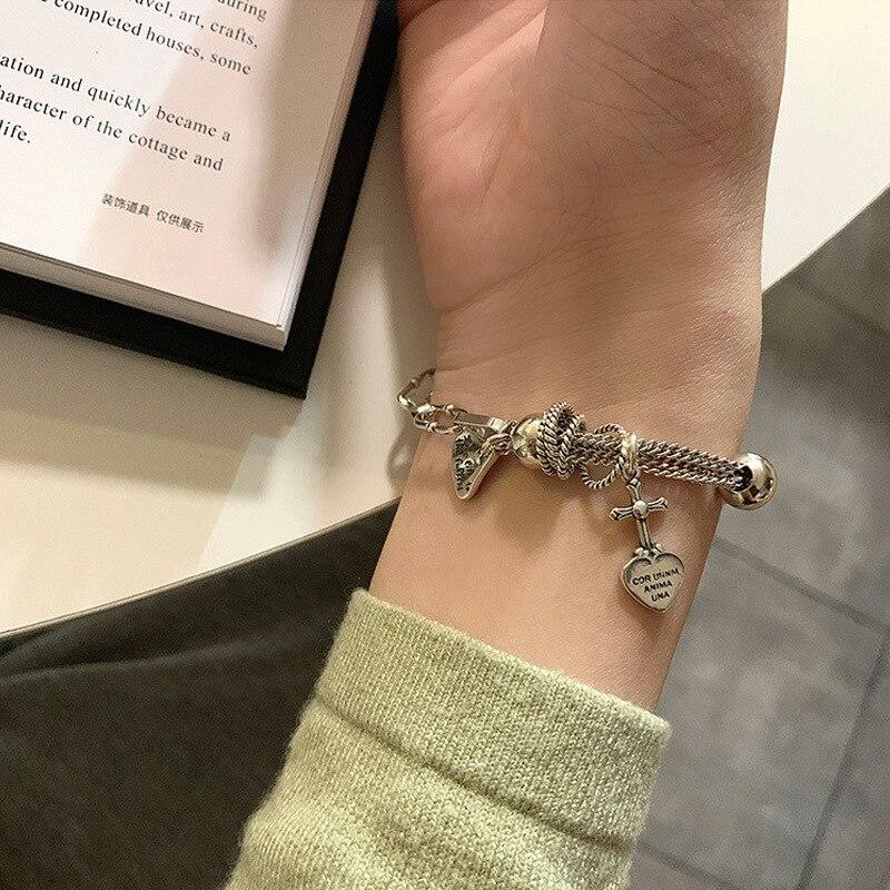 ZHUDJ 925 Sterling Silber Schmuck Armband Silber 925 Schmuck