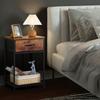 2-Pack Bedside/End Tables with Charging Station & Storage Drawers - Nightstand Set for Bedroom/Living Room Decor
