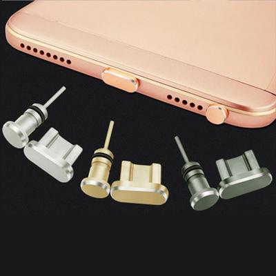 Stopper Earphone Port Charging Port Cover Micro USB 3.5mm Jack Metal Dust Plug for Android Phone