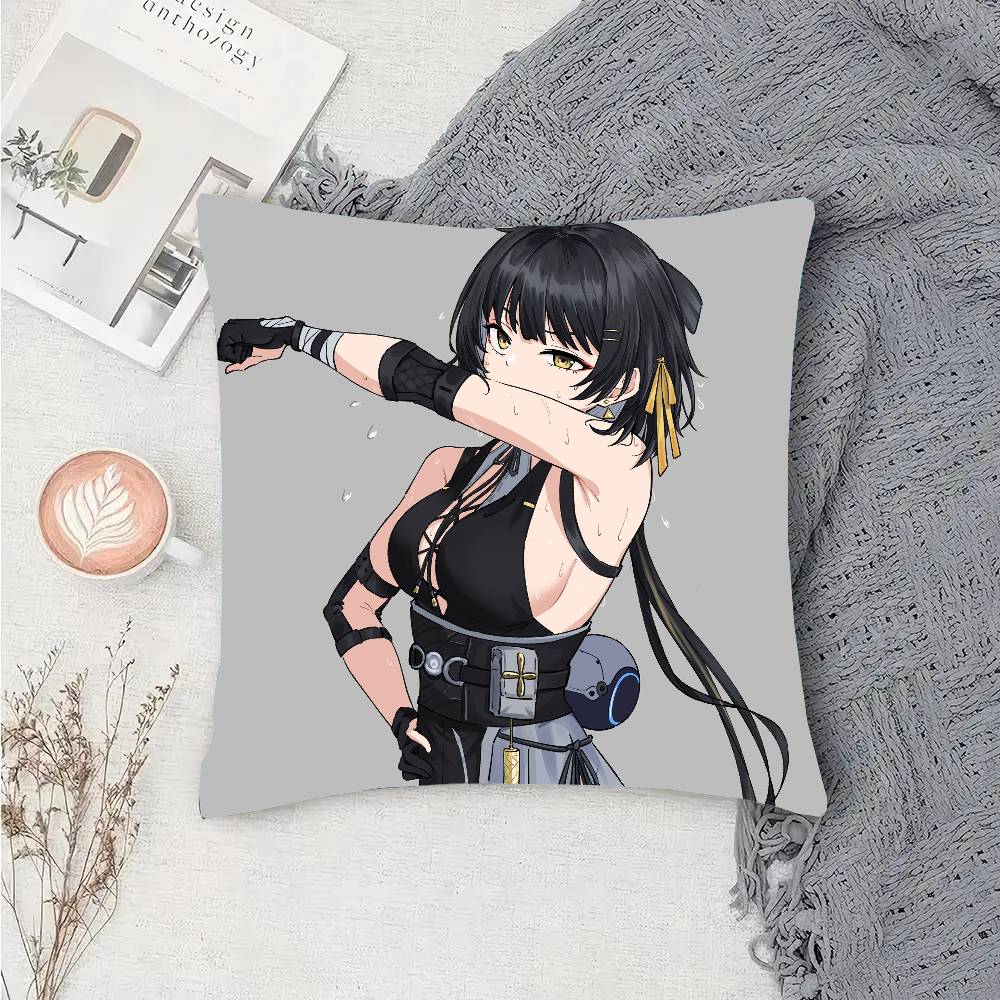 Rover Anime Game W-Wuthering Waves Pillow Case Fashion Square Pillowcase Bedroom Sofa Room Ins Decoration Leisure