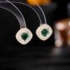 Women's Light Luxury Design Elegant Geometric Square Zircon Earrings Fashionable And Versatile Niche Design Earrings
