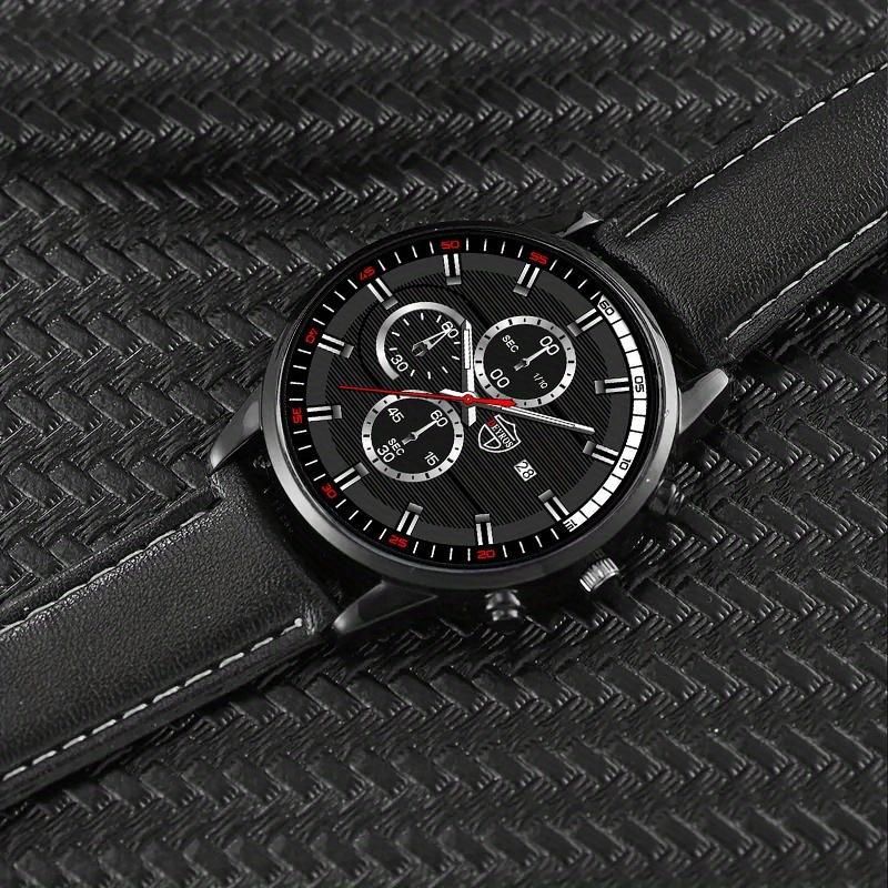 Fashion Men's Luxury Business Quartz Watches Analog PU Leather Wrist Watch  Ideal Choice for Gifts