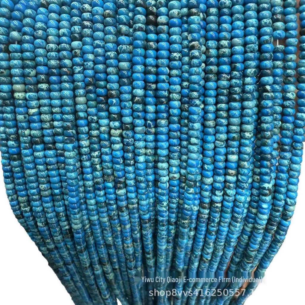 Gold Shoushan Stone Emperor Pine Spacer Beads, 2*4mm Abacus for DIY Jewelry Accessories