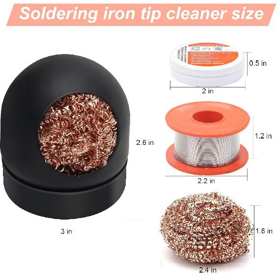 Soldering Iron Tip Cleaner Kit, Windspeed Non-slip Brass Soldering Tip Cleaner Solder Flux Brass Tip Cleaning Brass With Holder, Solder Flux, Solder