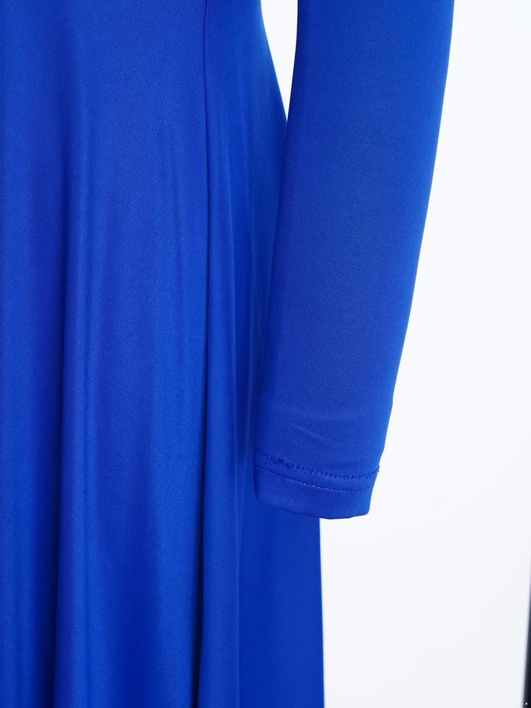 Disfraz de Danza Adoración para Niñas Vestido Maxi de Línea A de Manga Larga y Cuello Redondo Traje de Coro con Pedrería Brillante