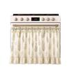 Lace Trim Oven Cover with Floral Print Decorative Dustproof Curtain for Kitchen Stove Protection and Appliance Enhancement