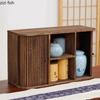 Solid Wood Storage Box Creative Display Rack Tea Cup Storage Rack Storages Cabinet Home Dustproof Rolling Shutter Door Shelf