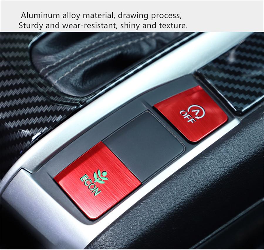 4 Pcs Car Electronic Handbrake Button Cover For Honda Civic 2016 2017 2018 2019