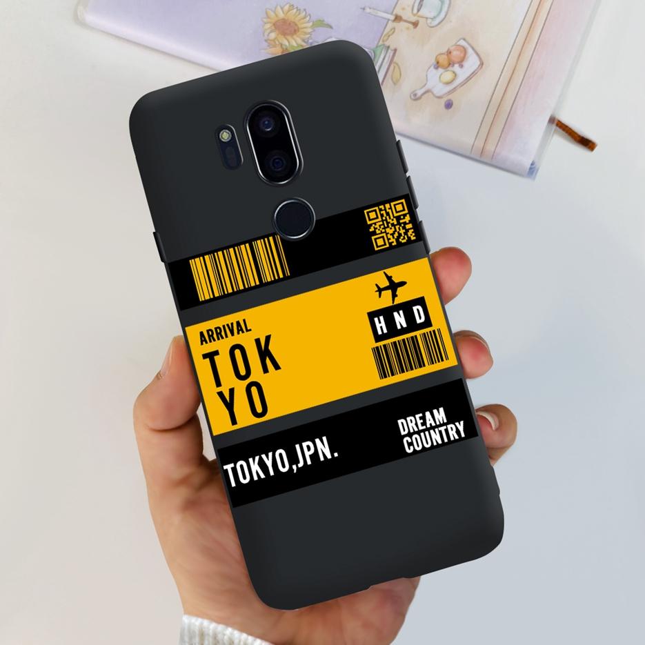 Para LG G7 thinQ Funda G710EM LM-G710 G710 Cubierta Pintada de Lujo Fundas de Teléfono de Silicona Suave Para LG G7 ThinQ Cubiertas Traseras 6.1'' Parachoques
