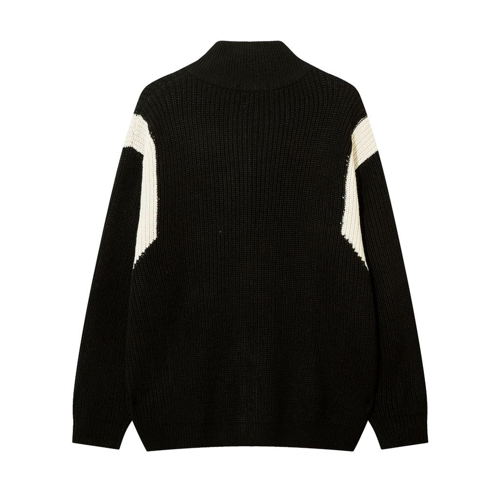 Men's Fall and Winter Embroidered Knit Cardigan Jacket Loose Zipper Sweater