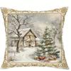 Christmas Decoration Pillowcase New Year Gift Winter Christmas Tree Reindeer Snowman Pillow Cover Home Room Sofa Cushion Cover