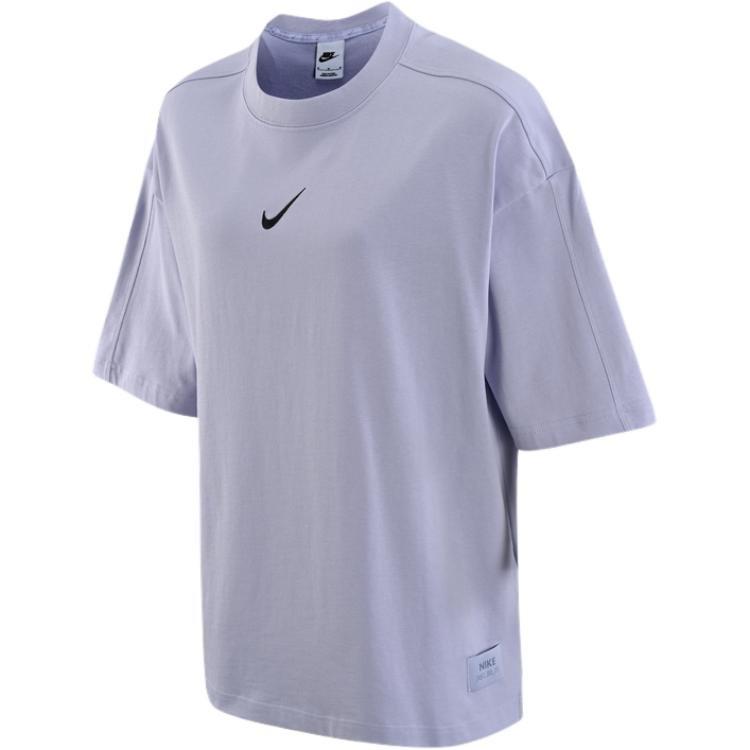 Nike Sportswear Drop Shoulder Sleeve T Shirt Women s Mist Gray Blue DV8023-536 M