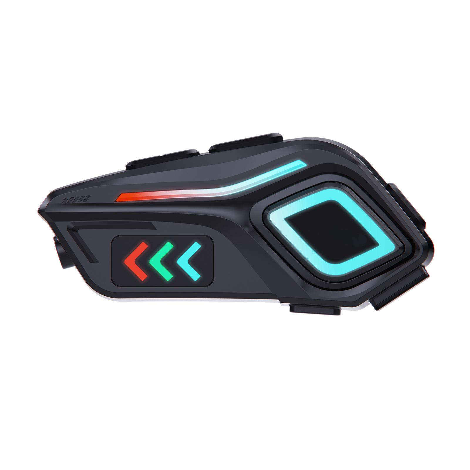 

Гарнитура для мотоциклетного шлема со светодиодной подсветкой, беспроводные наушники BT 5.4 с шумоподавлением