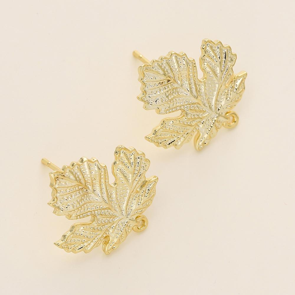 

2/4Pcs/Pack 14/18K Gold Color Plated Metal Brass Leaf Leaves Earrings for DIY Earring Jewelry Making Finding Accessories 2pcs