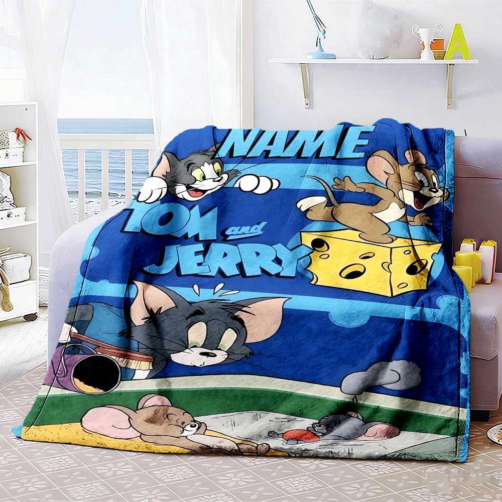 Warner Bros. Works (77) Personalized Name Blanket Throw Customizable Blanket Warmthful Decor Versatile for Chair Office Chair Nap Picnics