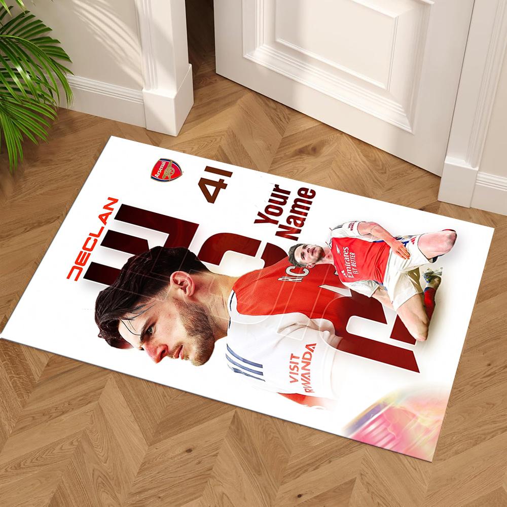 Arsenal Football Player Customizable Name Floor Mat Design for Study room Dormitory Foyer Outdoor Antislip Carpet Decorate Offices Spiritual Gift