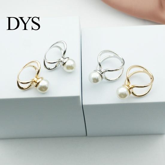 Metal Scarf Ring 2 Pcs Clip, Faux Pearl Belt Buckles, Clothes Autumn Winter Clip Slides Button, Shirt Ties Clips for Women, Dress Clothing Accessories