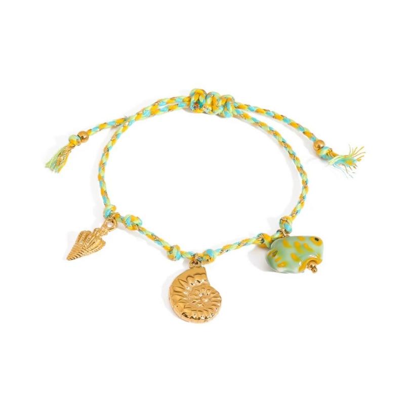 Handgemachtes Seilarmband mit Wellenmuster im maritimen Stil, verziert mit einer Seesternperle und verstellbarem Knotenverschluss, für Modebewusste