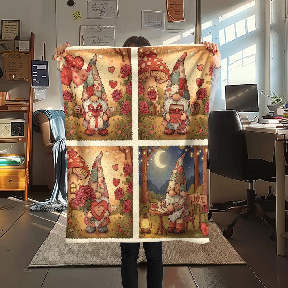 1 Stück Valentinstag Druck Flanelldecke, Hohe Qualität, Bequem für Alle Jahreszeiten, Heimdekoration, Perfekt für Weihnachten, Geburtstagsgeschenk
