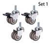 4Pcs 2 inch Heavy Duty Swivel Stem Rubber Caster Wheels M12 x 25mm Locking Casters Replacement Casters for Furniture
