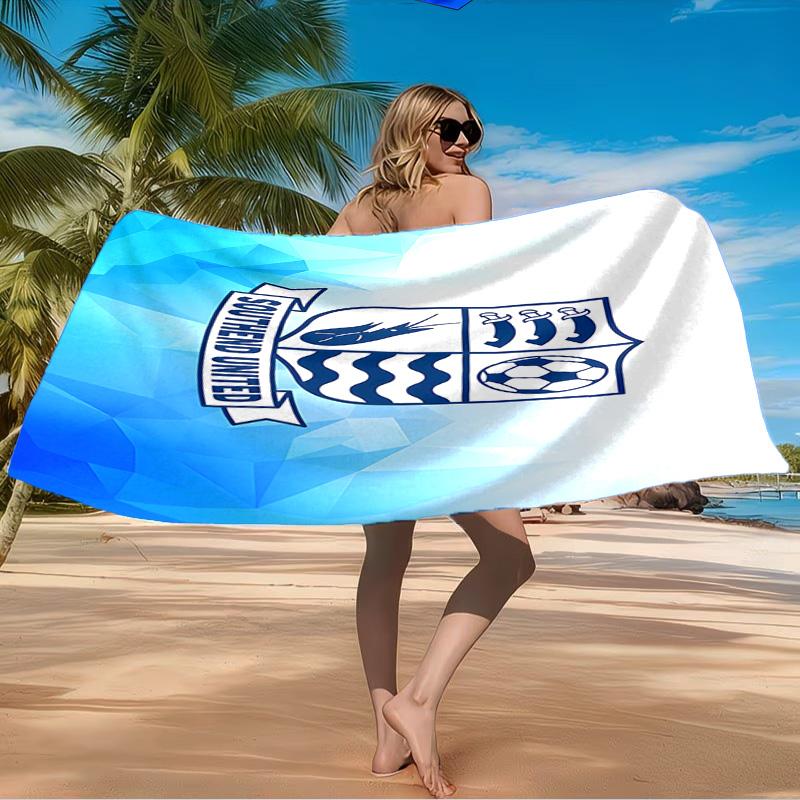 Southend Crest Design Beach Towel Microfiber Beach Towel, Lightweight and Quick-Dry, for Summer Travel, Swimming Pool Fan Birthday Gift
