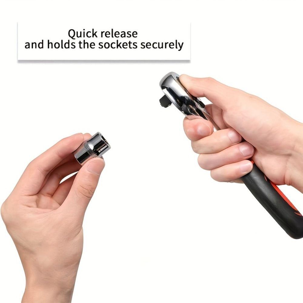 12Pcs/Set Reversible 1/4"Drive Wrench Tool Kit 4-13mm Automotive Repair Tool Set  Motorcycle