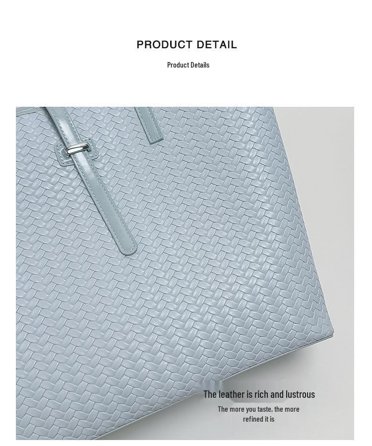 Women's Retro Woven Texture Tote Bag - Stylish Large Capacity Shoulder Handbag for Daily Commute