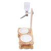 Wood Raised Cat Food Bowls Multifunctional 2 In 1 Automatic Cat Water Feeder and Food Bowl Set with
