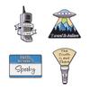 Cartoon Alloy Vibrant Spaceship Phone Brooch Pin Stylish Decorative Badge For Collectors Fans And