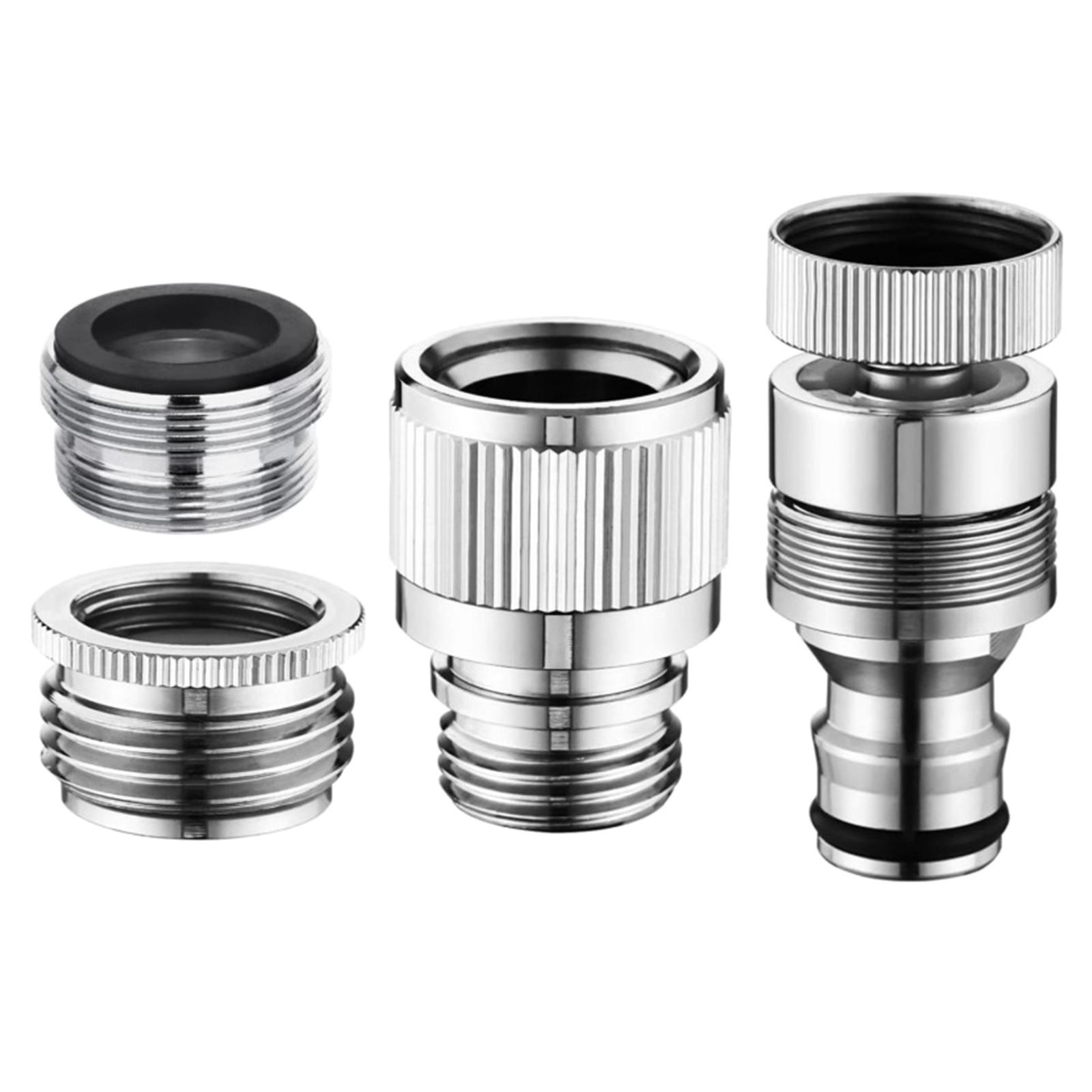 

4Pcs Stainless Steel Sink Faucet Quick Connectors Adapters for Garden Hose and Dishwasher Use Shower Hose Attachment