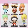 Detailed One Piece Pvc Figurine Models 10-11cm Collection Of 6 Sabo Luffy Sanji