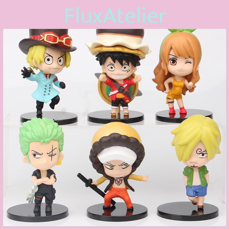 Detailed One Piece Pvc Figurine Models 10-11cm Collection Of 6 Sabo Luffy Sanji