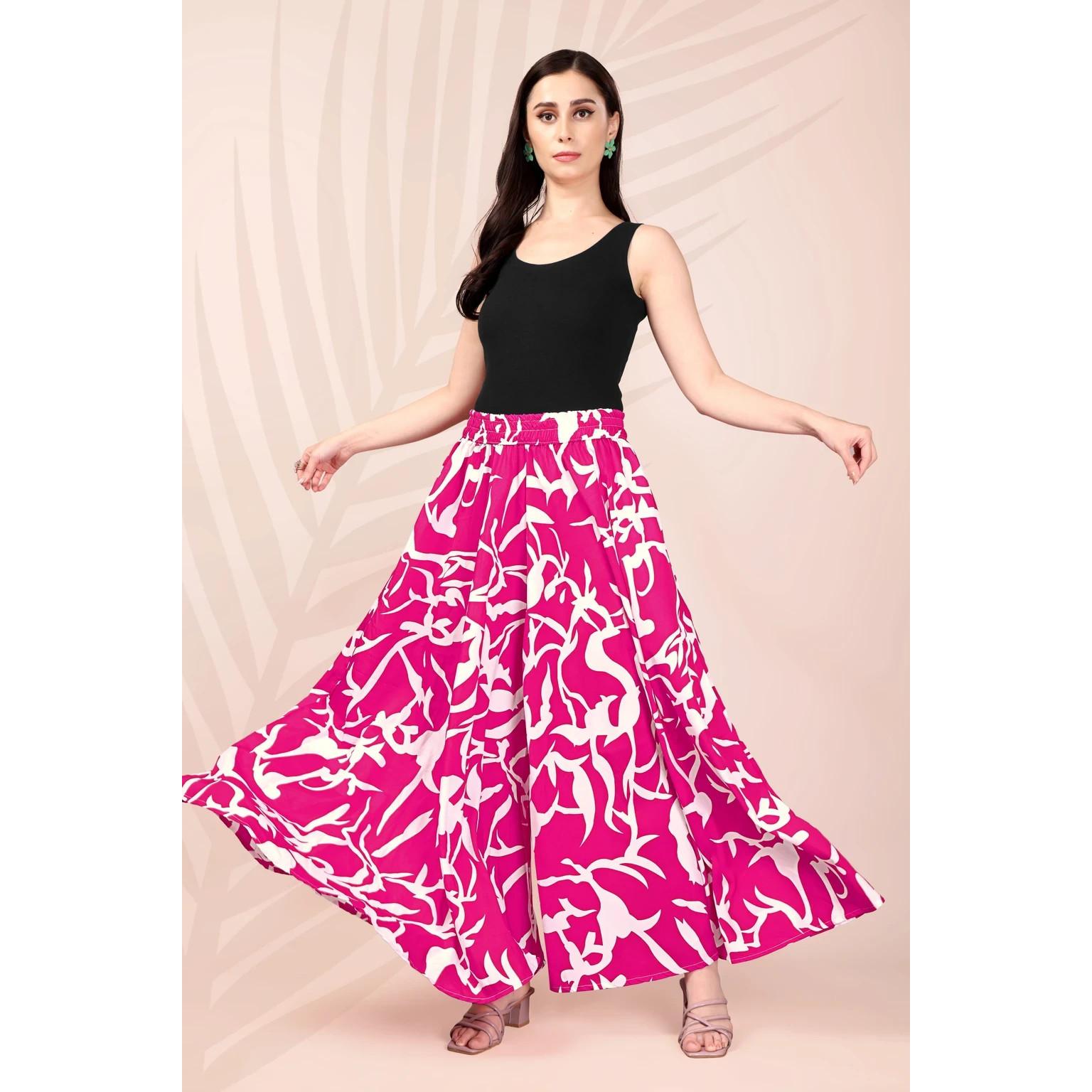 Bollywood Beautiful Pink Mid Rise Trouser Indian Women s Casual Wear Palazzo Set Free
