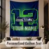 Custom Text Tapestry Seattle Seahawks Print Wall Tapestry Indoor Living Room Wall Decor
