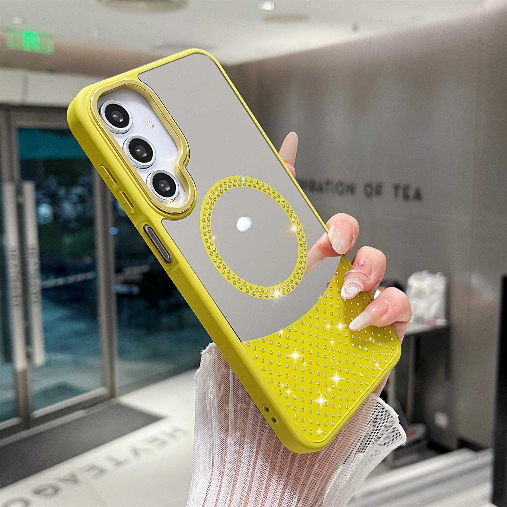 

For Samsung Galaxy A55 5G Magnetic Case Mirror Surface TPU + PC Shockproof Phone Cover B