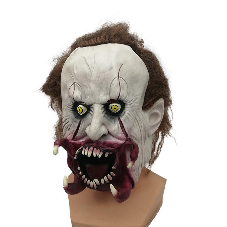 Reanimated Scary Clown Mask - Halloween Horror Prank Latex Headgear