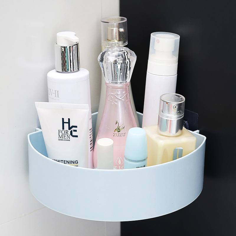 Bathroom Shelf Organizer Toilet Adhesive Shampoo Gel Storage Basket Decoration Bathroom Corner Shower Shelf Rack Accessories
