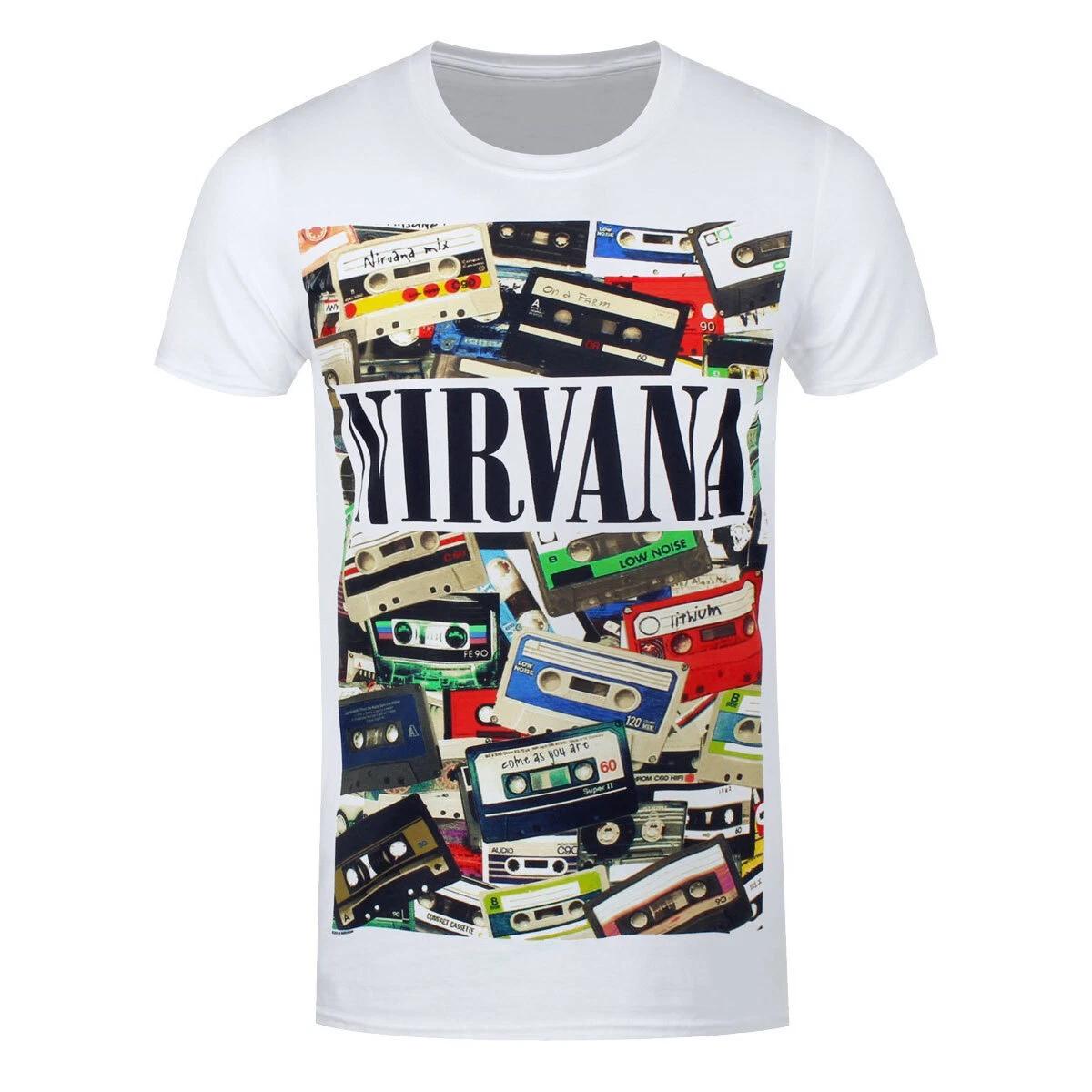 Футболка Nirvana Кассеты Группа Официальная Белая Новая XL