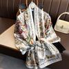 Sunscreen Satin Neck Scarves Soft Beach Hijab Fashion Silk Scarf Shawls  Head Scarf