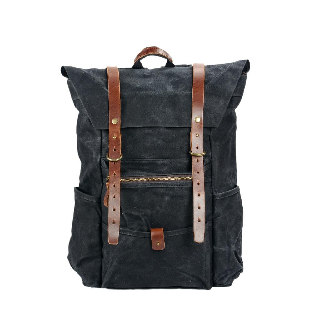 New Retro Men's Canvas Backpack, Outdoor Waterproof Hiking and Mountaineering Bag, Large-capacity Camping