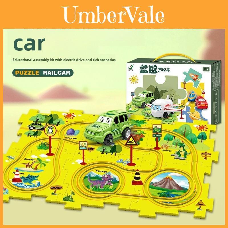Kinder DIY Puzzle-Bahn Auto Set Spielzeug für kreatives Spielen Geschenk