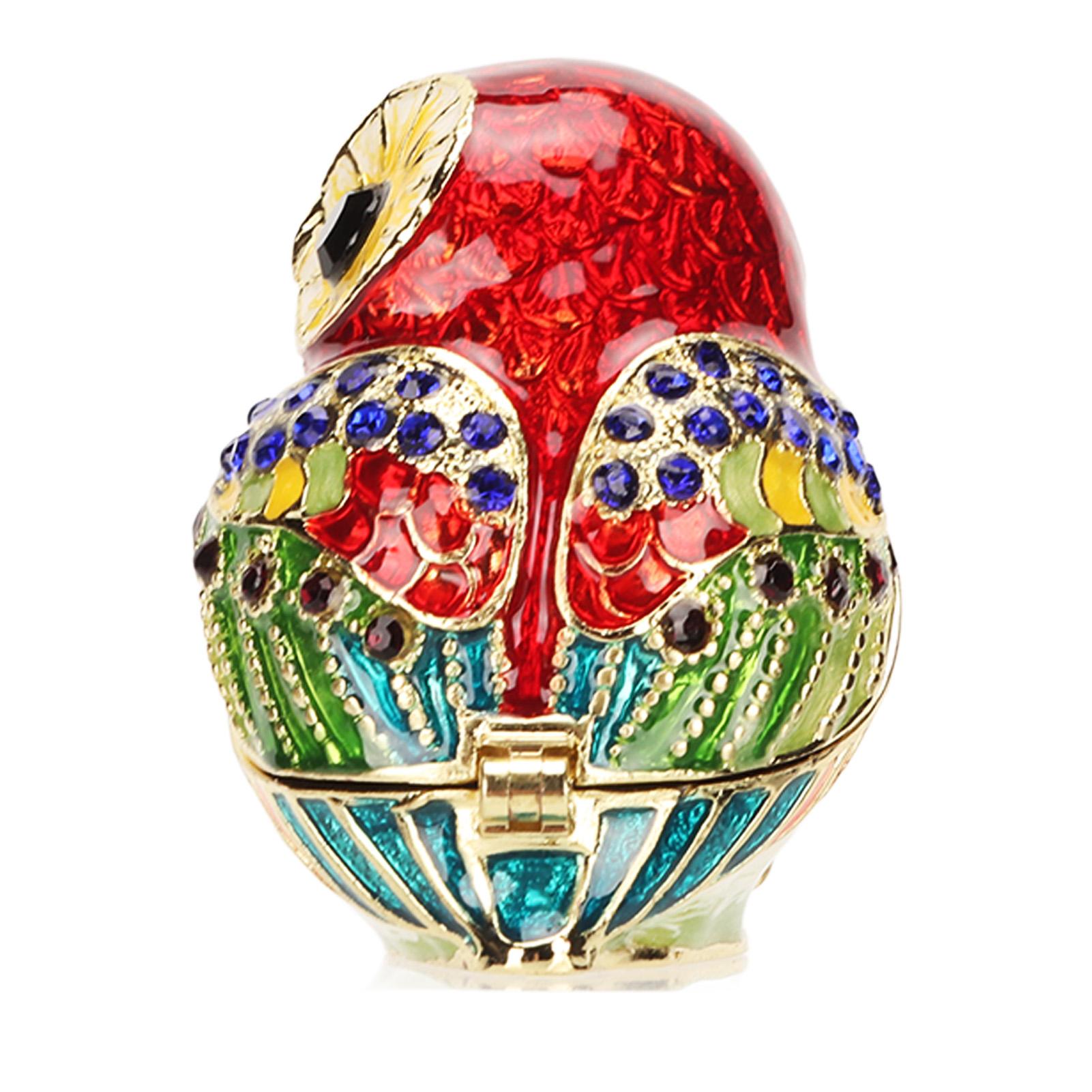 

Металлическая шкатулка для безделушек в форме совы, блестящая изысканная шкатулка из цинкового сплава для украшения стола