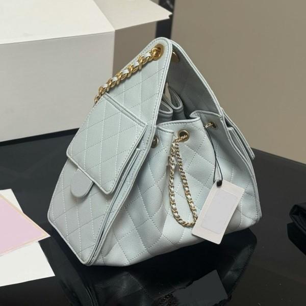 25C New Hobo Stray Bag Black Gold Buckle Rhombus Lychee Pattern Cowhide Portable Shoulder Messenger Locomotive Bag