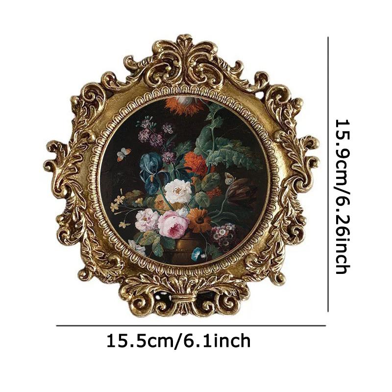 WTEMPO Retro Harz Fotorahmen Vintage Dekorative Malerei Ornament Wanddeko oder Tischaufsteller Festival Besondere Geschenke