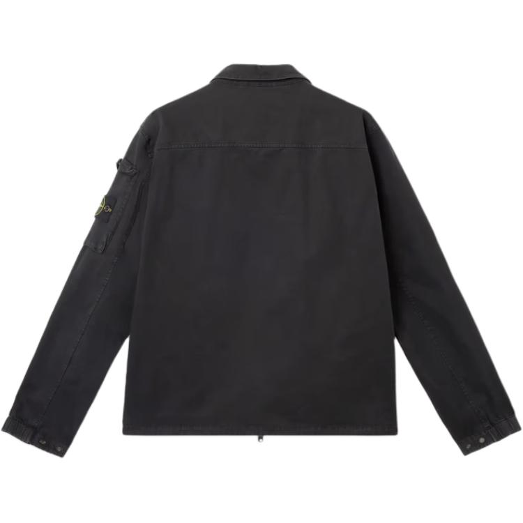 Stone Island Ss25 Left Sleeve Pocket Badge Logo Two-Way Zipper Long Sleeve Jacket Men Jacket Black K1S151200003-V0129