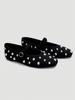 Black Mary Jane Flats, Silver Rivet Decor One-Strap Buckle, Retro Elegant Shoes