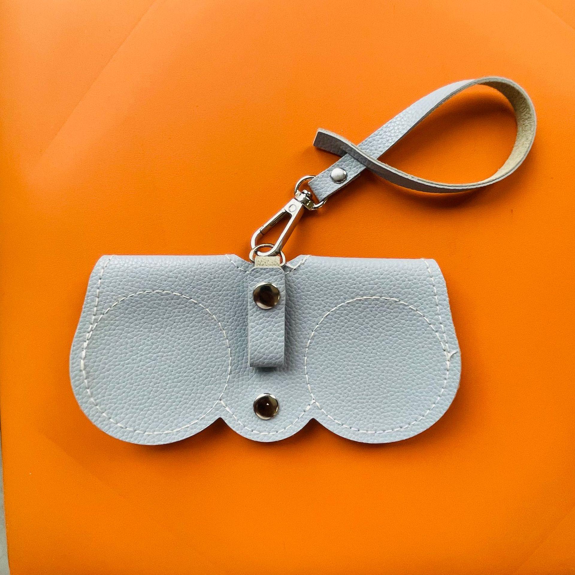 

Портативная сумка для хранения очков из искусственной кожи - люкс, унисекс, многоцветные варианты светло-синий