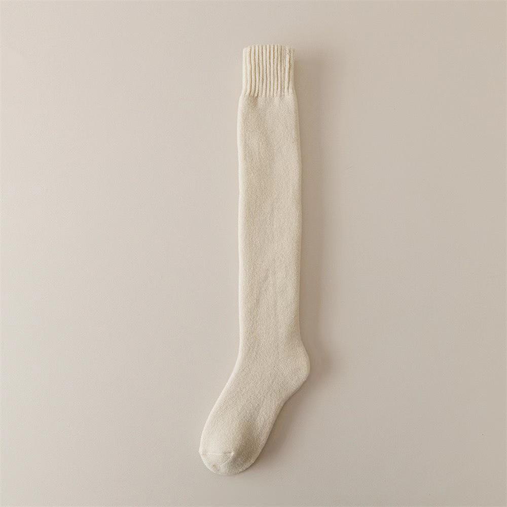 "Women's Fleece-Lined Thick Knee-High Socks - Warm Cashmere Thigh-Highs for Autumn & Winter"